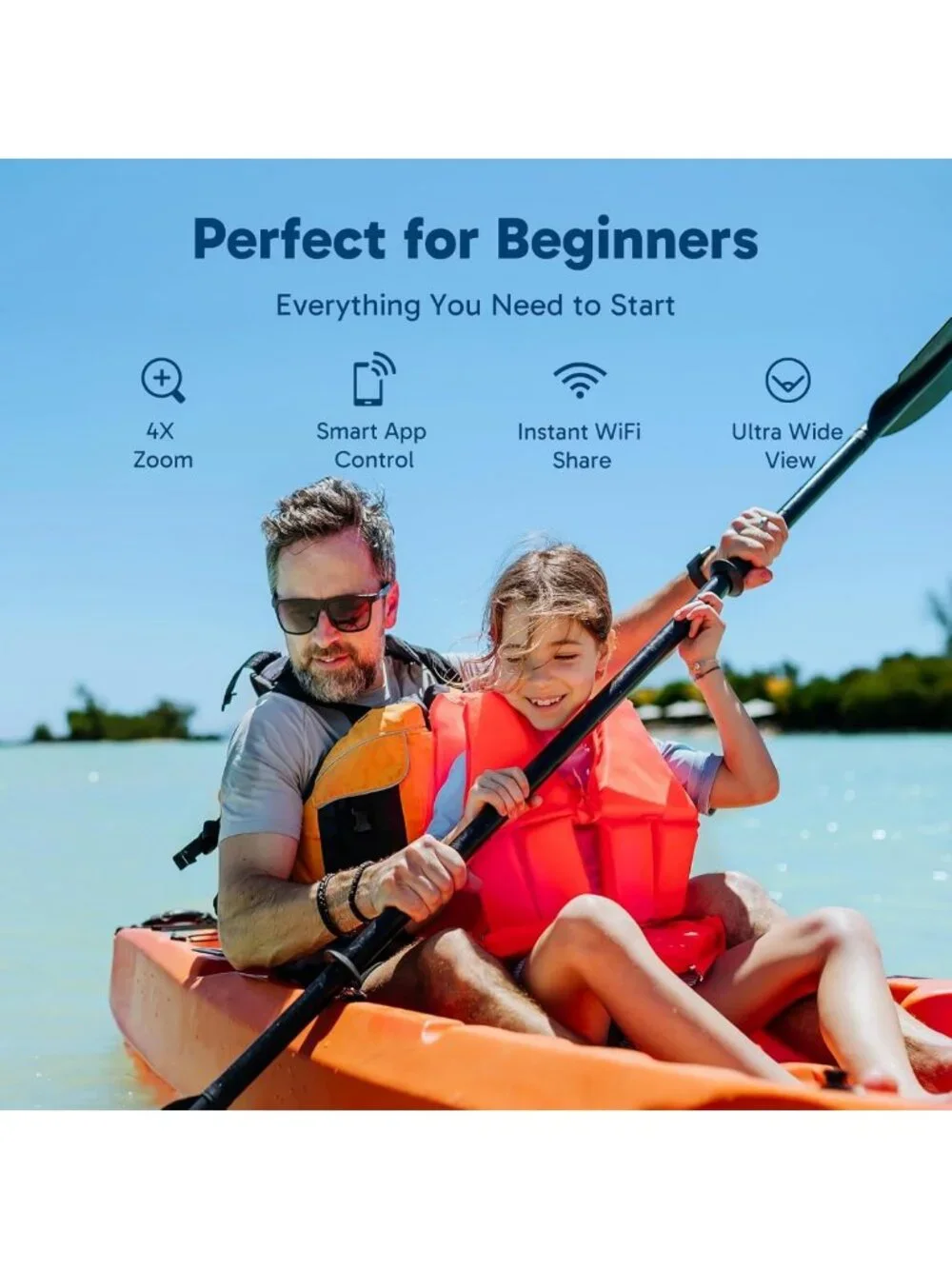 4K Ultra HD Action Camera, 20MP, WiFi, Waterproof, EIS, Remote Control, 4X Zoom